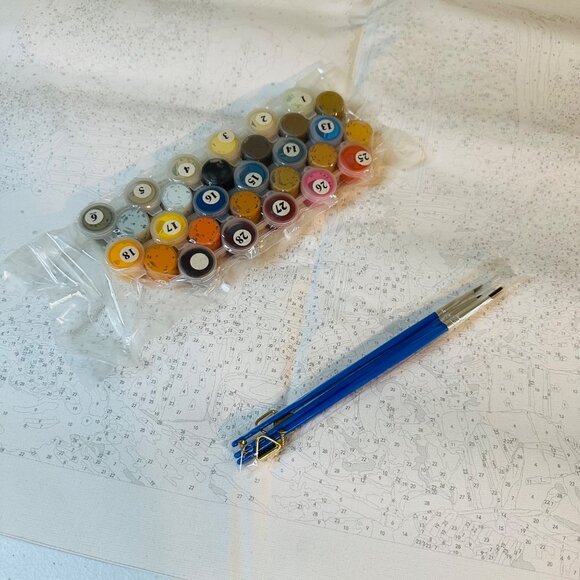 Paint By Numbers Kit Christmas Fireplace Scene 16x20 Inch Frameless DIY Painting - Picture 4 of 10